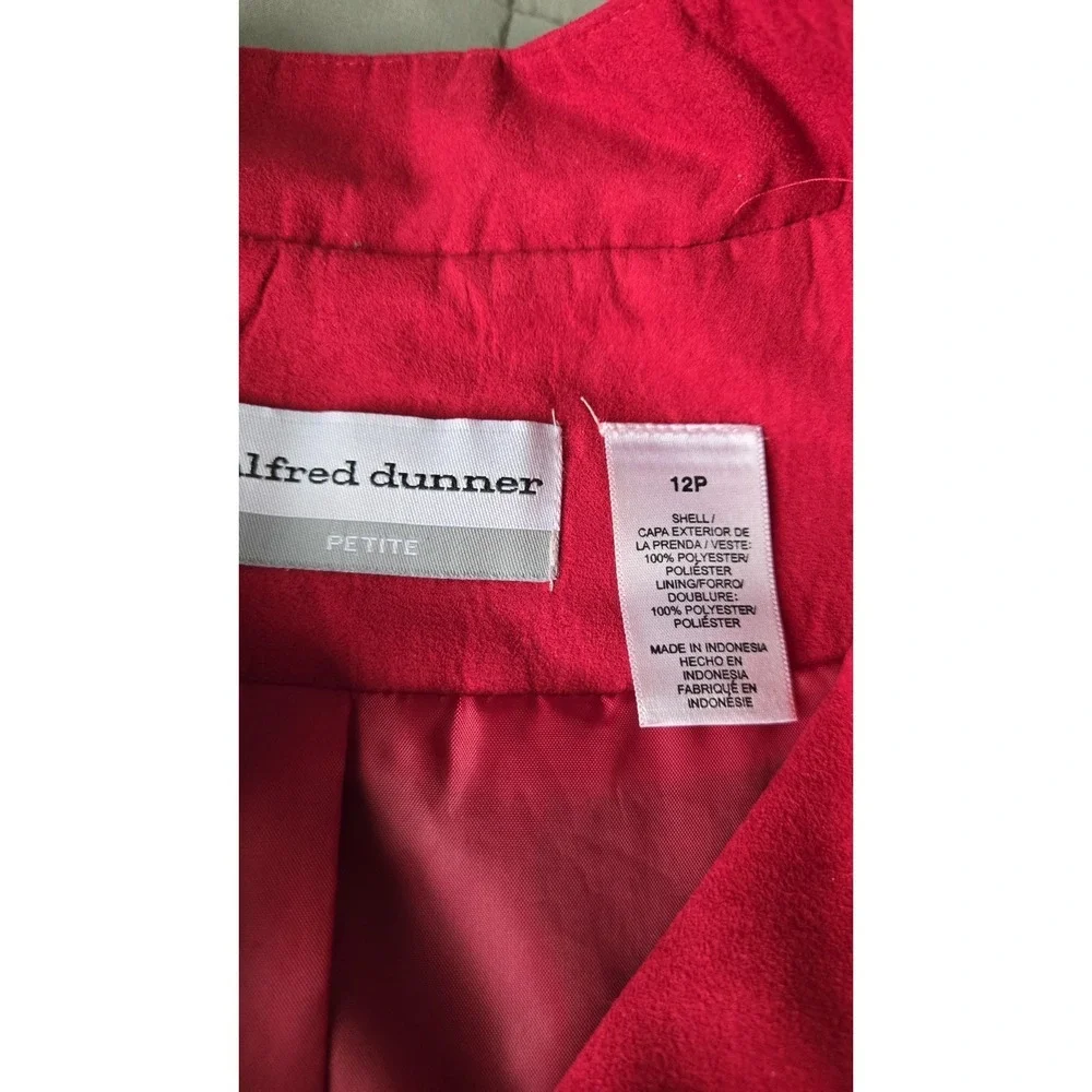 Vintage Red Micro Suede Jacket Women M Petite Cropped Tailor 90s Stitch Western